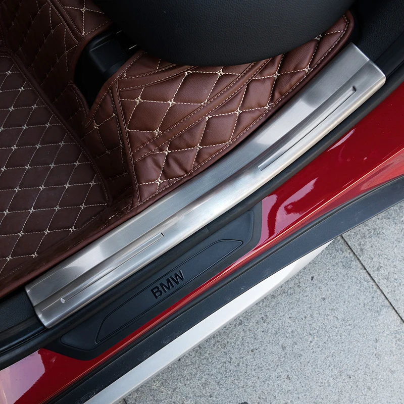 4 шт. Нержавеющая сталь порога Накладка полоски для езды на велосипеде BMW