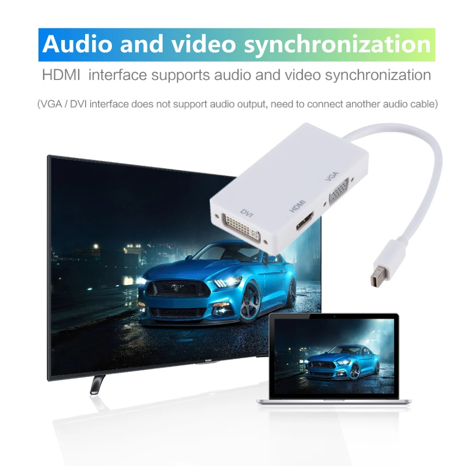 Мини-порт дисплея PzzPss 3 в 1 переходник DP папа-DVI HDMI VGA Аудио мама кабель-конвертер