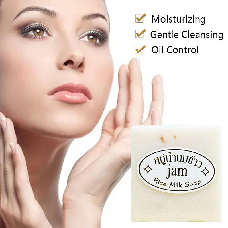

Hot Thai Rice Milk Soap Collagen Skin Lightening Handmade Soap Oil Control Whitening Moisturizing Body Care Acne Smoother 65g