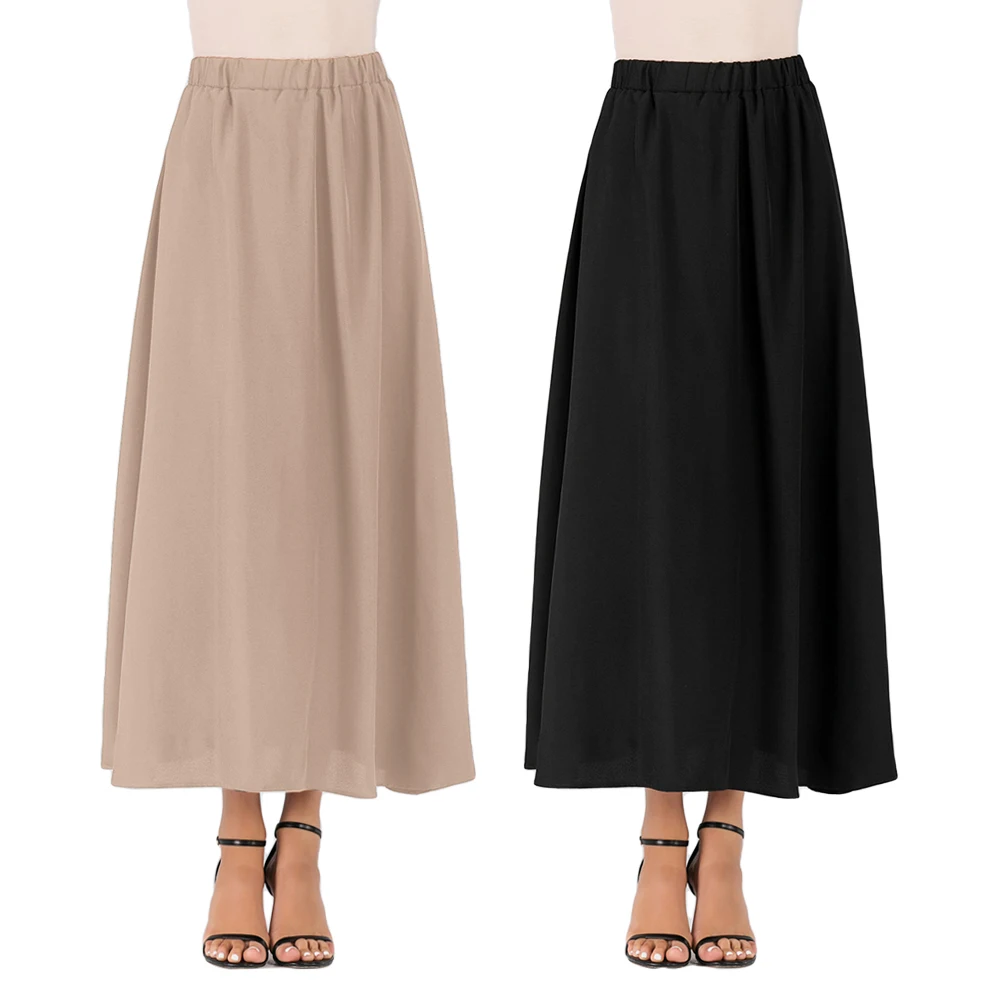 Женская длинная юбка в мусульманском стиле однотонная Однотонная макси с