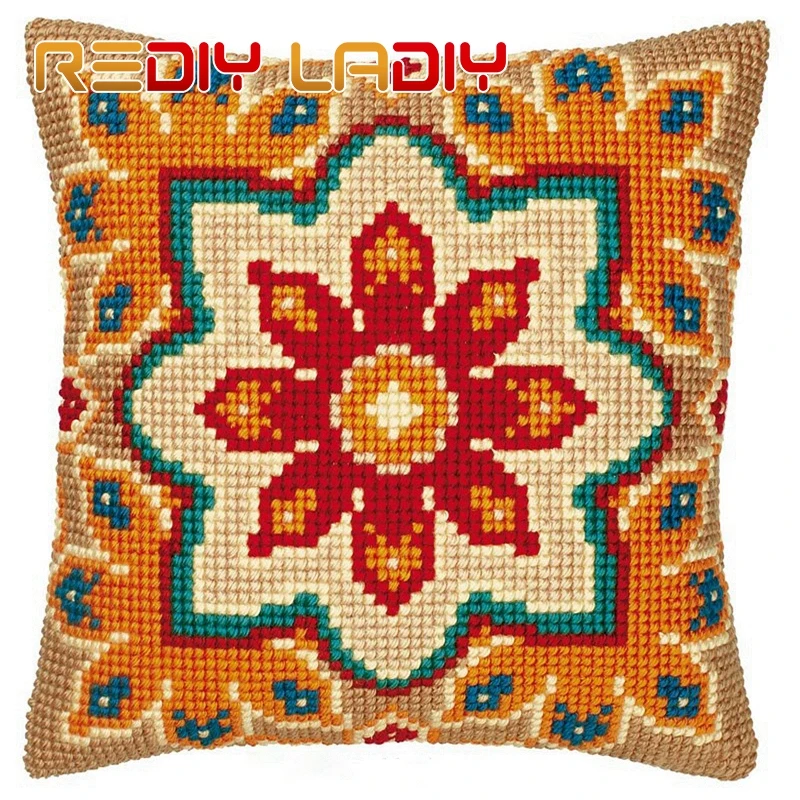 Крестиком подушки Fleur De Lis из объемной пряжи перекресная строчка Наборы рукоделие