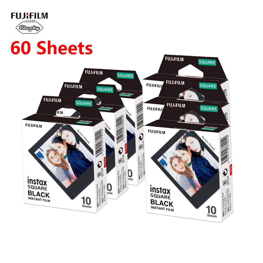 Новая Fujifilm Instax черная мини пленка 10 20 40 60 листов мгновенная для камеры Mini SQUARE SQ20 SQ10