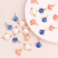 10pcs 1512mm enamel planet charms for jewelry making handmade earth charms pendants diy earrings necklaces making accessories