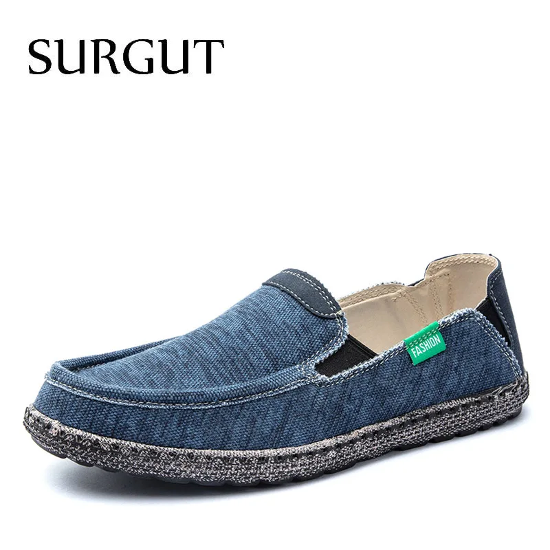 01 Blue SURGUT/Новинка; модная мужская обувь для вождения на все сезоны; лоферы; эспадрильи; дышащая мужская повседневная парусиновая обувь на плоской подошве; размеры 39-47 - Color: 01 Blue