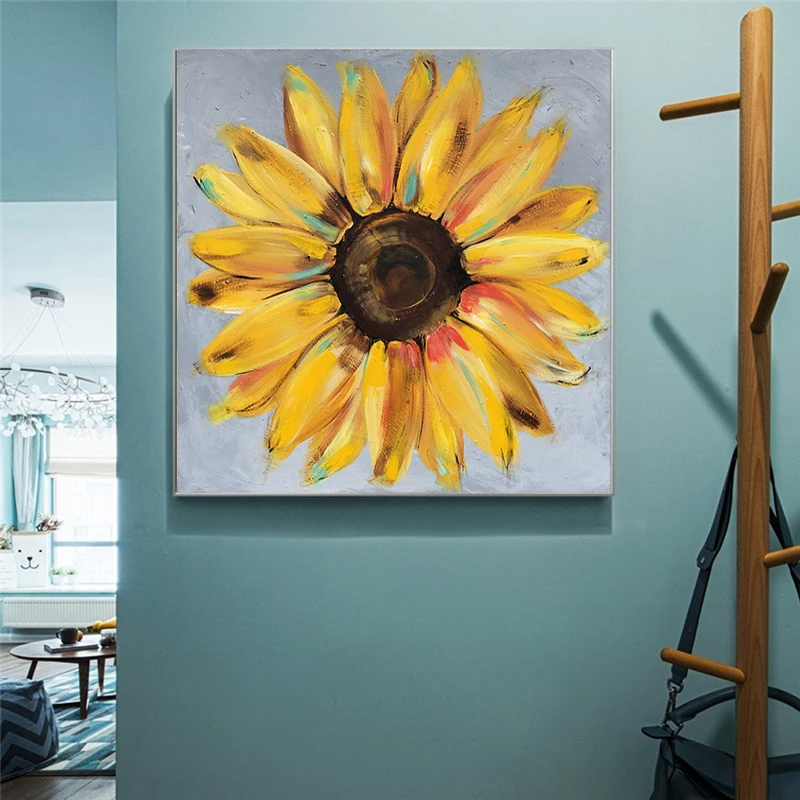 

Yellow Sunflowers Art Oil Painting on Canvas Poster Modern Wall Prints and Pictures for Living Room Home Decor Cuadros Frameless