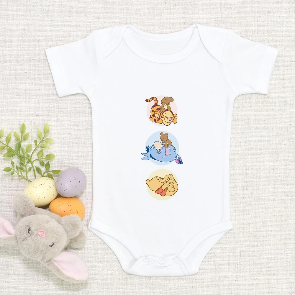 

Bodysuit Baby Girl Birth 0-24M Cute One-Piece Summer Instagram Street Disney Fashion Winnie The Pooh Kawaii Print Newborn Romper