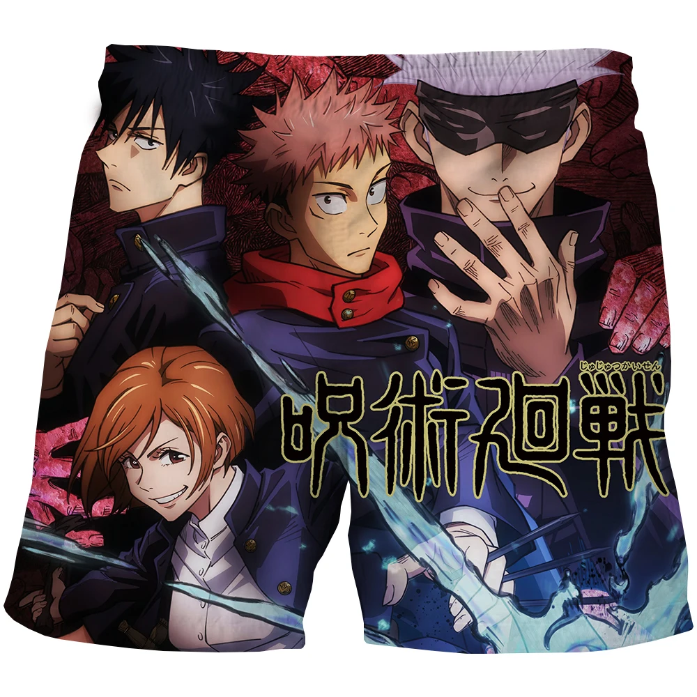 

Summer Anime Jujutsu Kaisen 3D Printed Swimming Shorts Men Beachwear Pants Loose Swim Trunks Kpop Swimsuits Boys Beach Shorts