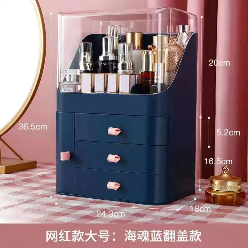 Organizador de Escritorio para Cosm&eacute;ticos, Caja de Almacenamiento con Gran Capacidad para Maquillajes, Esmaltes de U&ntilde;as y Joyer&iacute;a-5