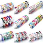 10 шт.лот новые ювелирные изделия с застежкой 18 мм браслет с застежкой 10 мм бусинами эластичные браслеты ручной работы браслеты для женщин подарок