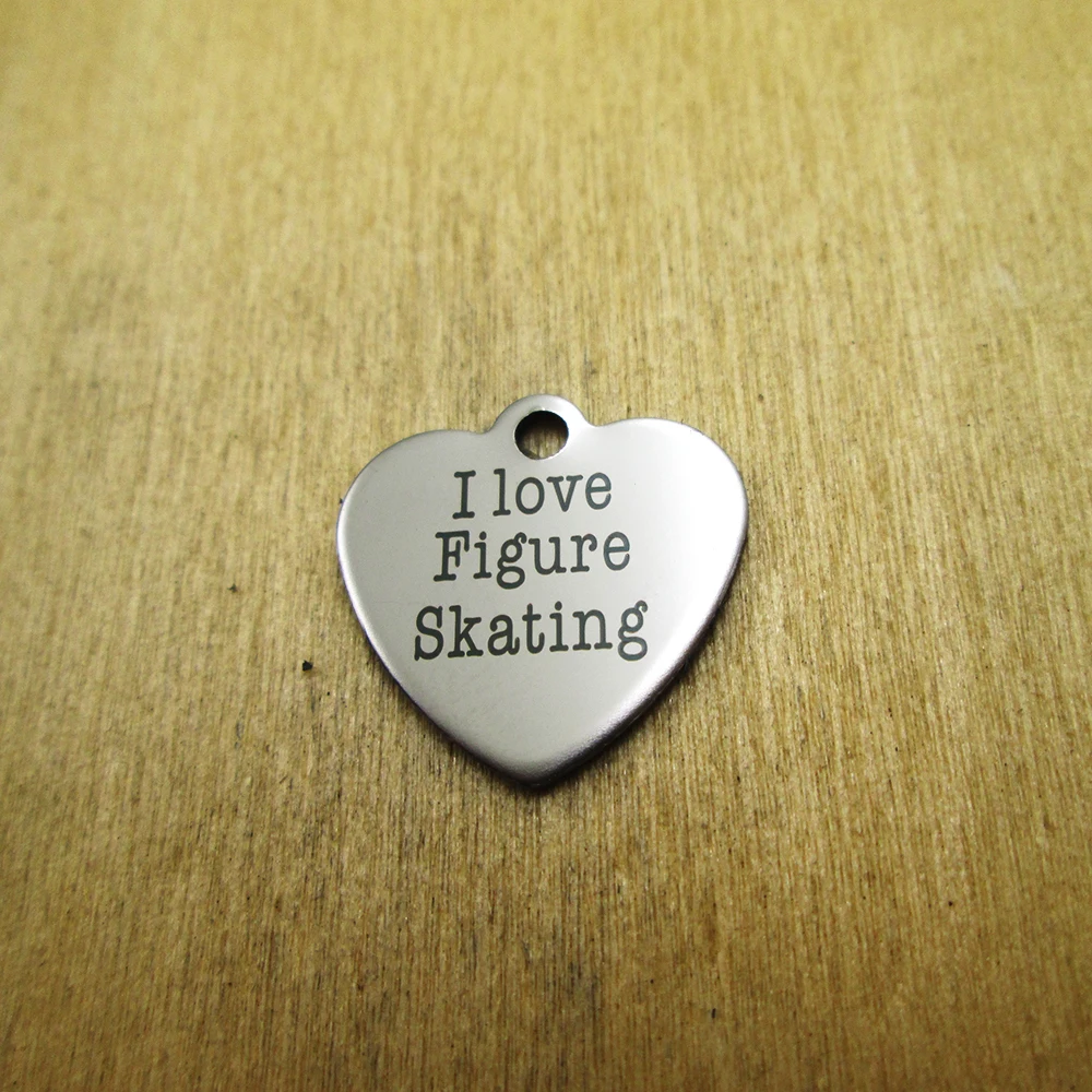 Подвески из нержавеющей стали с лазерной гравировкой сделай сам 10 шт./лот-я люблю