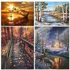 Пейзаж уличная 5D алмазная живопись сделай сам Вышивка Узор 3d наборы для вышивки крестиком полная дрель домашний декор рукоделие настенные наклейки