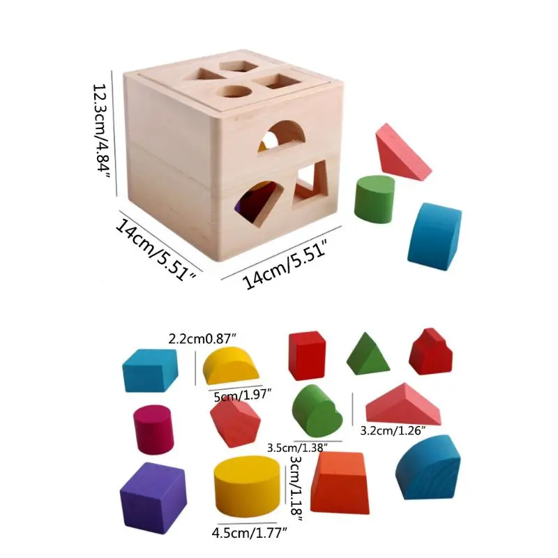 

1 Set Wooden Block Intelligent Training Children Early Educational Toys Shape Matching Games Play Funny Colorful For Gifts