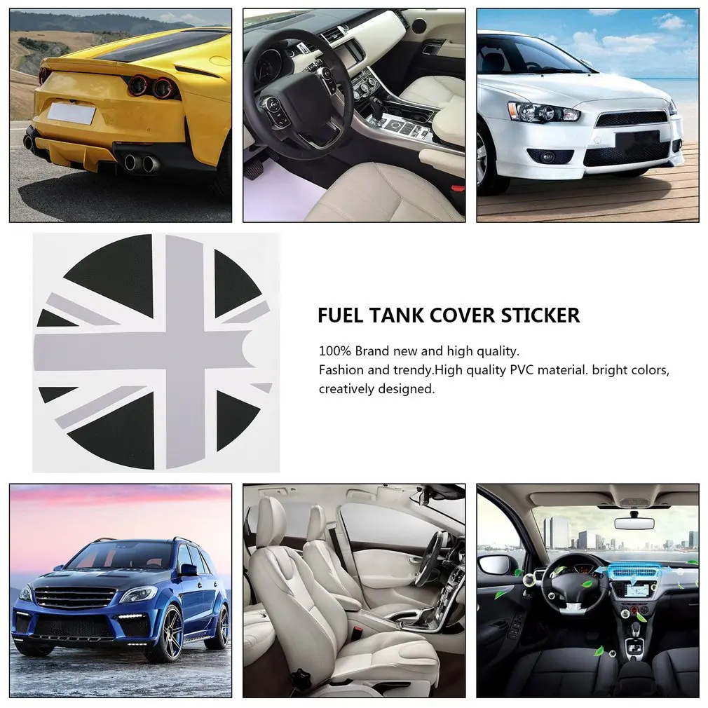 New 2017 Tirol 1PC 180*180mm PVC Mini Car Petrol Diesel Fuel Tank Cap Gas Cover Vinyl Sticker Decal British UK Flag | Автомобили и