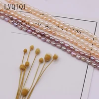 high quality natural freshwater pearl rice beads loose pearls bead for diy charm bracelet necklace jewelry accessories making