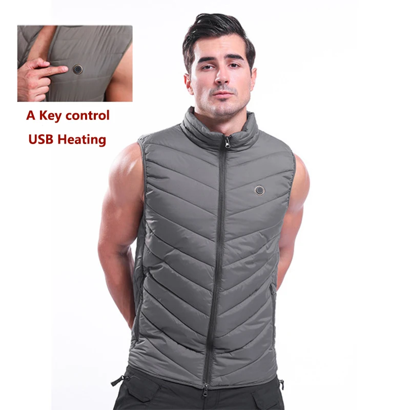 

Men Outdoor Winter USB Electric Heated Vest Intelligent Thermal Warm Camo Waistcoat Climbing Skiing Hiking Sleevless Vest