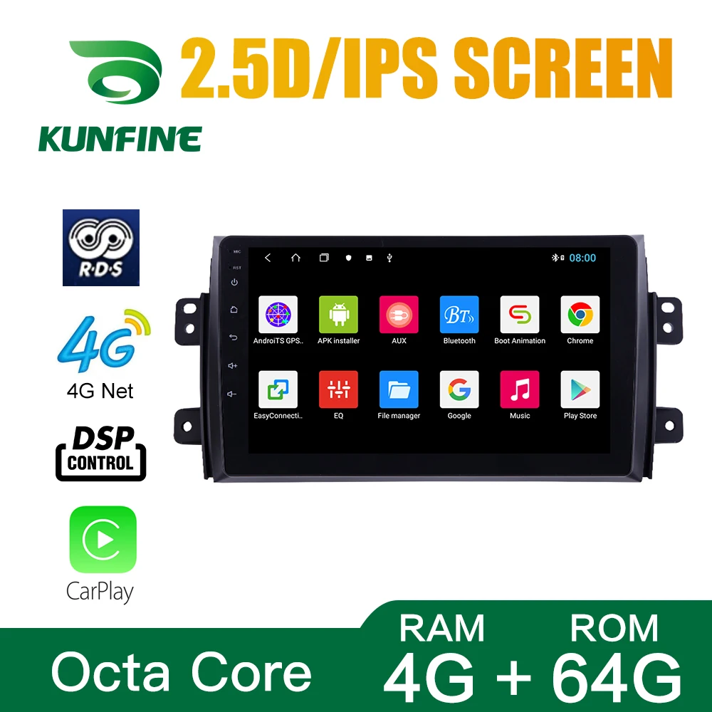 Восьмиядерный 1024*600 Android 10 0 автомобильный DVD GPS навигационный плеер Deckless стерео