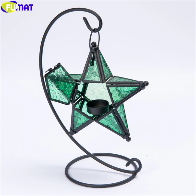 Цветной подсвечник FUMAT со звездами металлическая настольная лампа настольное