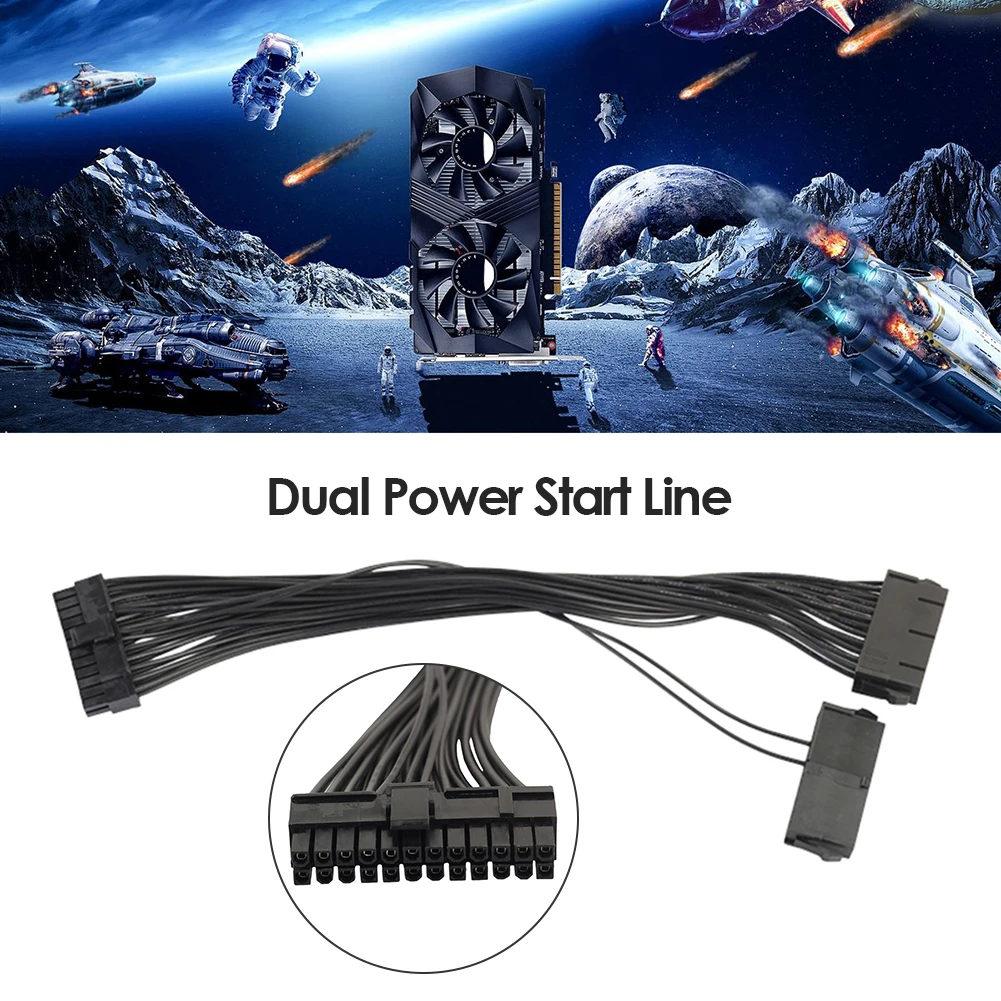 ATX 24 Pin 2 PSU шнур питания для компьютера Mining адаптер материнской платы кабель 18AWG