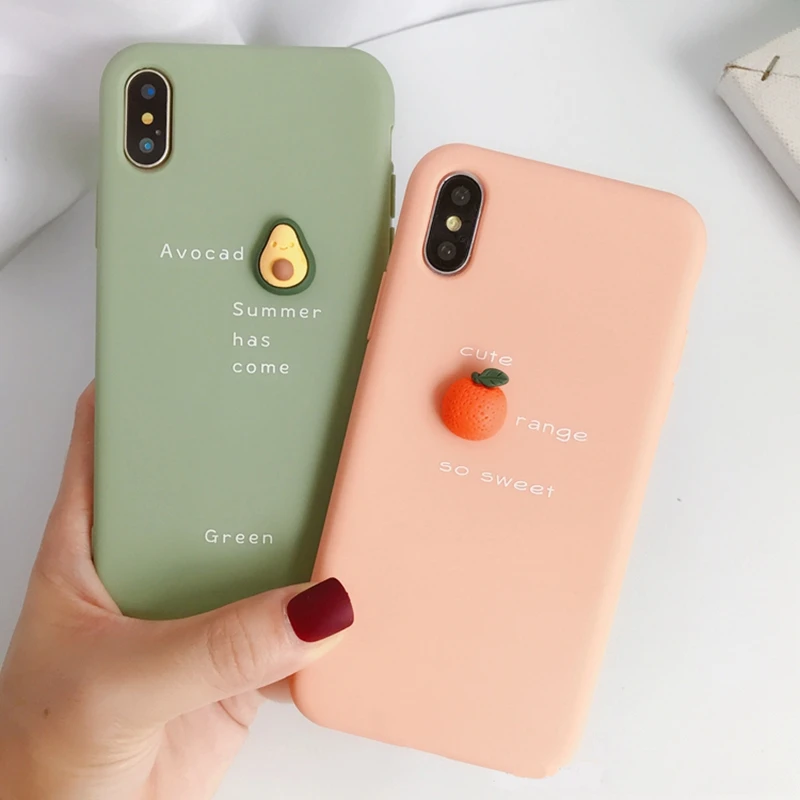 3D карамельный цвет авокадо Письмо Мягкий чехол для телефона iPhone 11 Pro XS MAX XR X