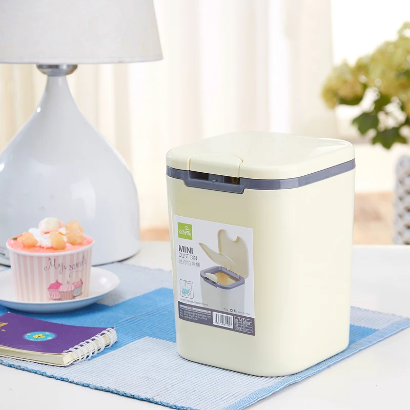 2L мини настольный мусорный бак пуш-ап Тип контейнер для хранения ведро Ванная