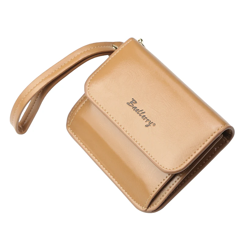 Мини кошелек женские кожаные кошельки модный короткий с застежкой маленькие 7