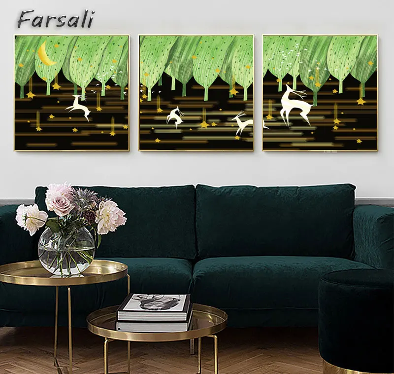 Скандинавские декоративные абстрактные мраморные с синим золотом краски холст