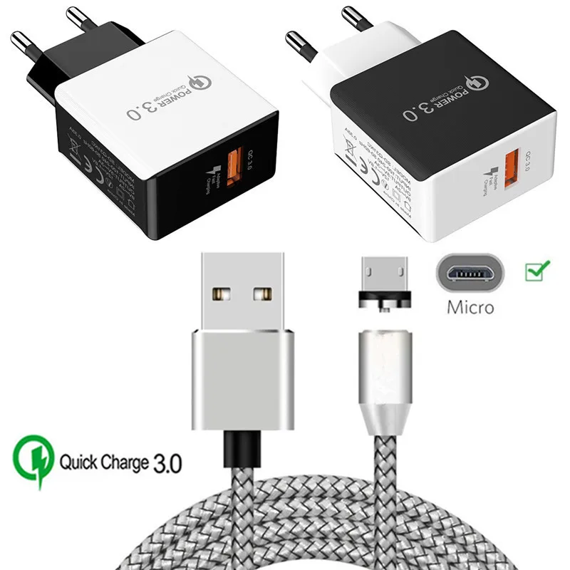 Магнитный кабель Micro USB QC 3 0 быстрое зарядное устройство для Samsung A10 LG Stylo 2 Huawei Y7 Y5 2019