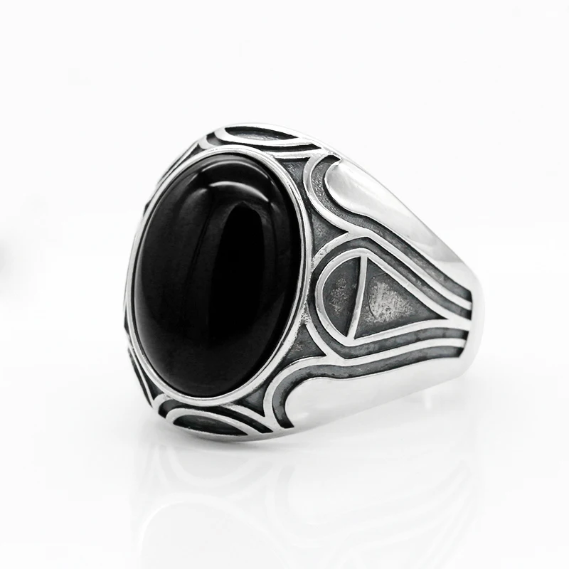 Турецкое черное кольцо искусственное серебро для мужчин винтажный тайский