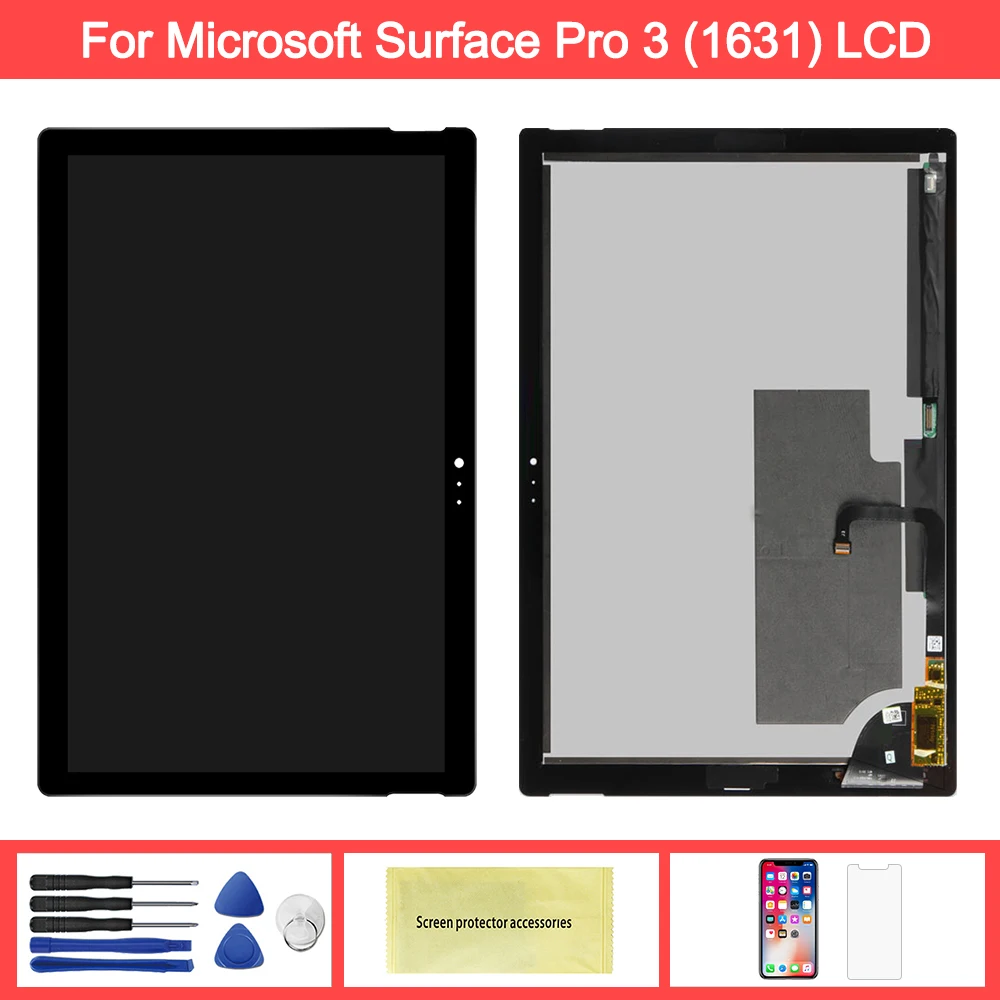 Дисплей для Microsoft Surface Pro 3 LCD сенсорный экран дигитайзер (1631) TOM12H20 V1.1 LTL120QL01 003