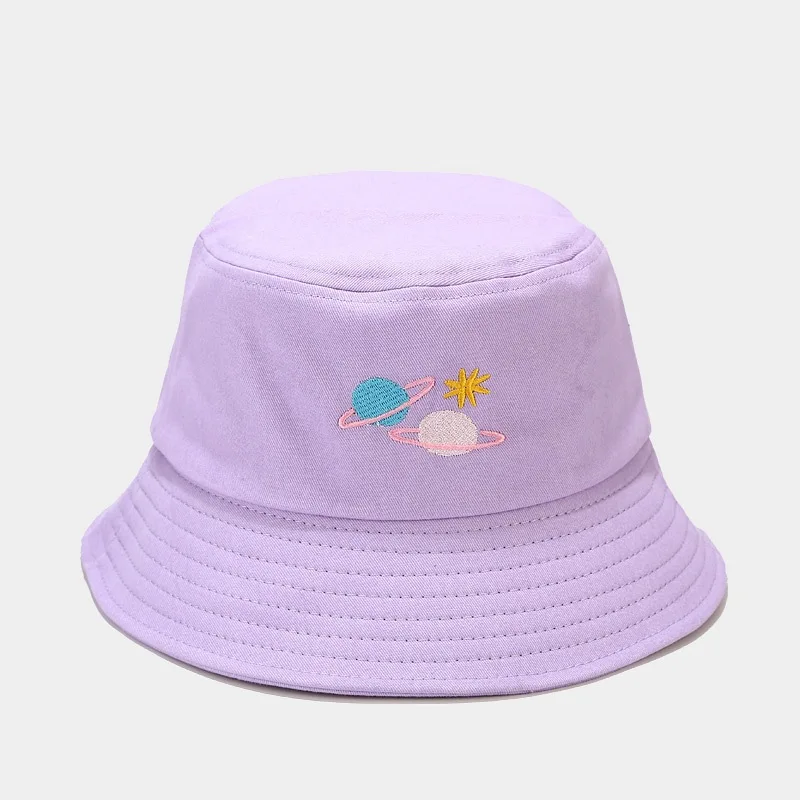 

New Fisherman's Hat Asteroid Embroidered Basin Hat Outdoor Versatile Foldable Sunshade Hat Men 's and Women 's Creative Unisex