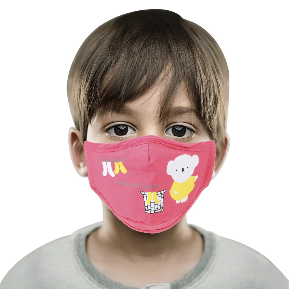 

LEEPEE With 2 piece Filter Activated Carbon Filter Filter Insert Mask Cotton Anti-fog Kid Cartoon Protective Mask PM2.5 Mask