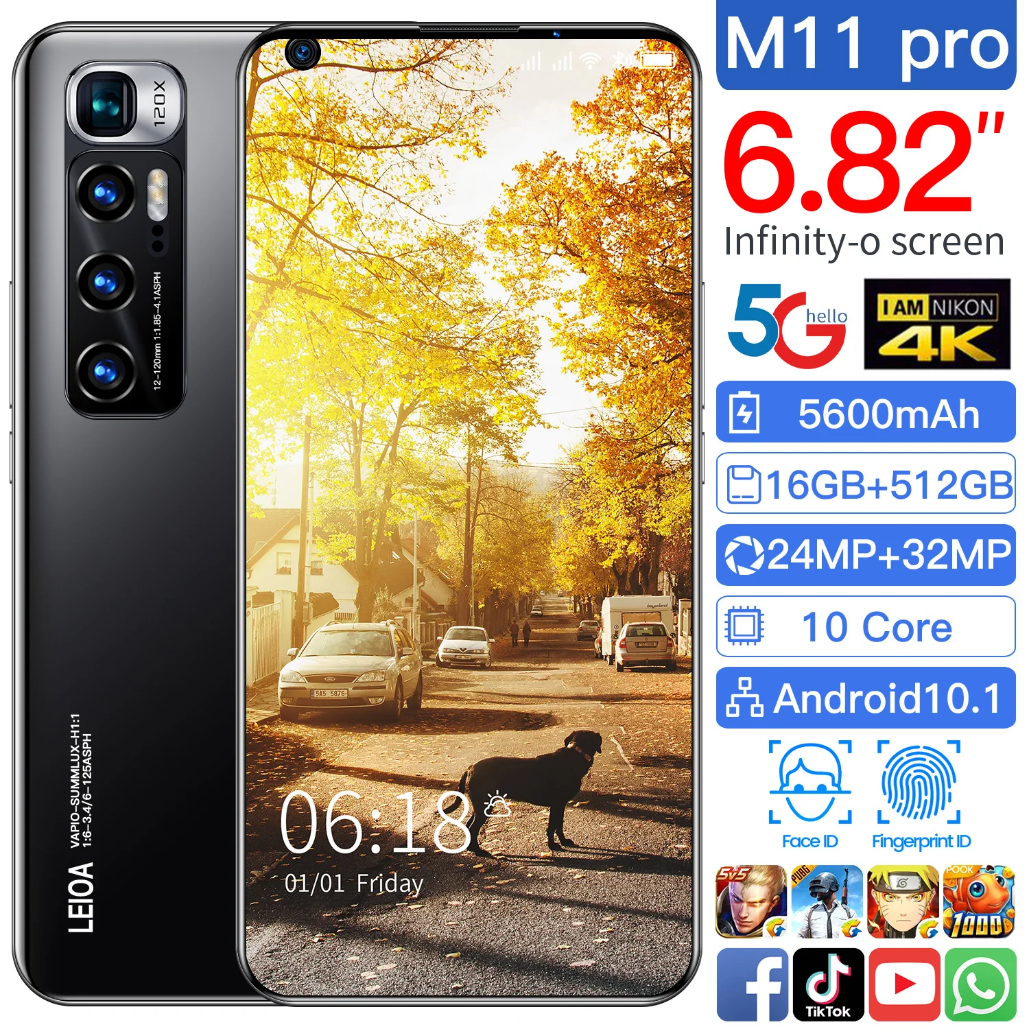 

Мобильный телефон Ф10 Pro, 5600 мАч, 6,82 дюйма, 512 ГБ, MTK6889, новый телефон с 10-ядерным процессором, Android 10, 4G, разблокированные сотовые телефоны