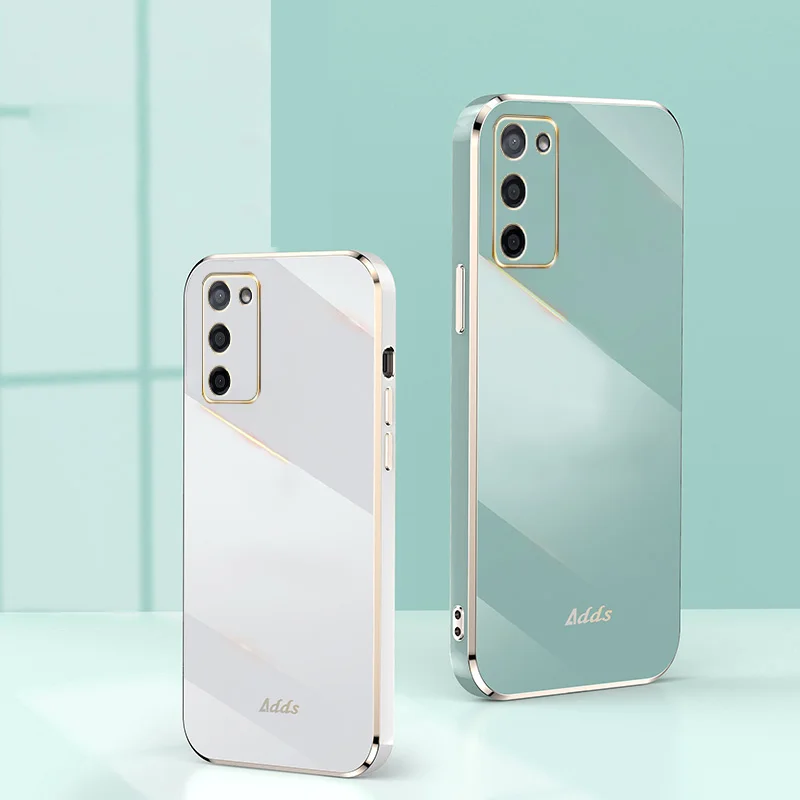 

Square Frame Plating Case for OPPO A55 5g Bling Gold A55 case plated color fundas Square cover Simplicity style