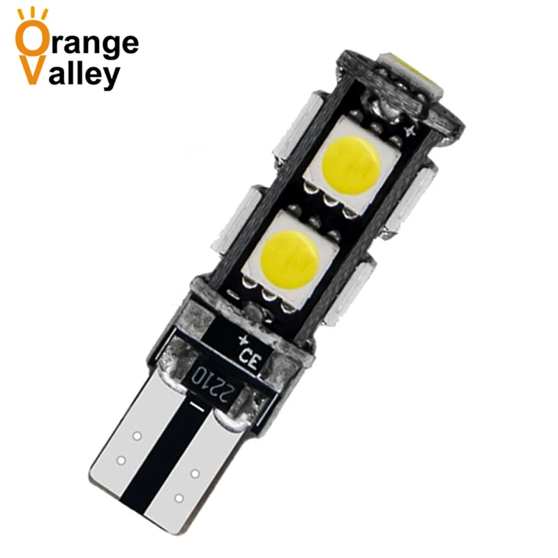 

100 шт. высокое качество T10 9SMD 5050 CANBUS без ошибок 194 168 192 W5W 9 светодиодный интерьер автомобиля светильник на танкетке Бесплатная Предупреждение ...