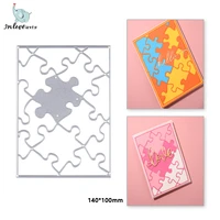inlovearts rectangle puzzle photo frame metal cutting dies cut heart for diy embossing decor greeting card album scrapbooking