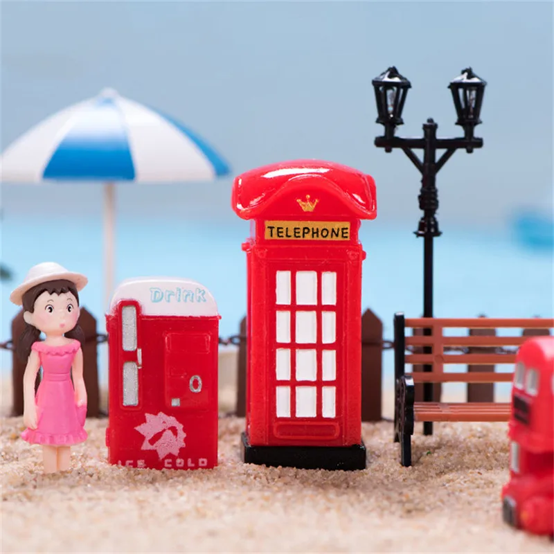Красный почтовый ящик винтажные украшения Ретро автобус телефонная будка Лондон