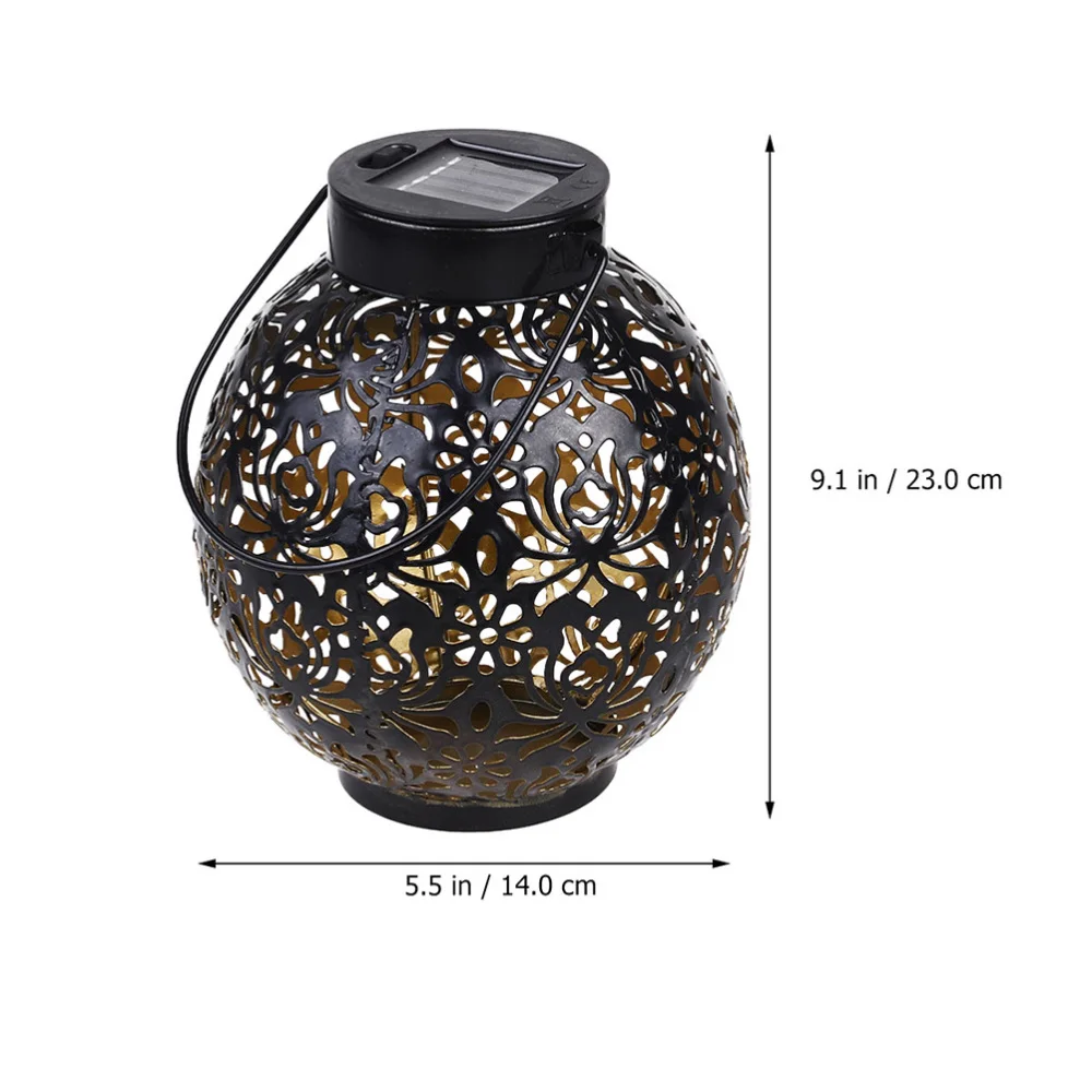 

2pcs Iron Projection Lights Hollow Solar Lanterns Garden Peony Pattern Lights