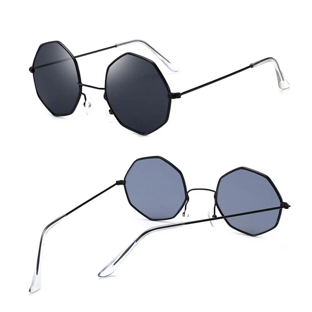 Очки солнцезащитные женские в металлической оправе небольшие модные брендовые