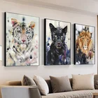 Акварельная картина пантера, тигр, Лев, скандинавский бриллиант, 5D, DIY, настенное искусство, животное, алмазная вышивка, вышивка крестом, гостиная