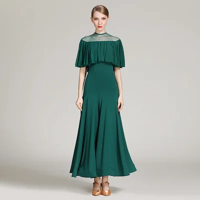 Зеленый Бальные Танцевальные соревновательные платья Vestido de festa longo Вальс Танго Foxtrot танцевальное платье для женщин - Цвет: Зеленый