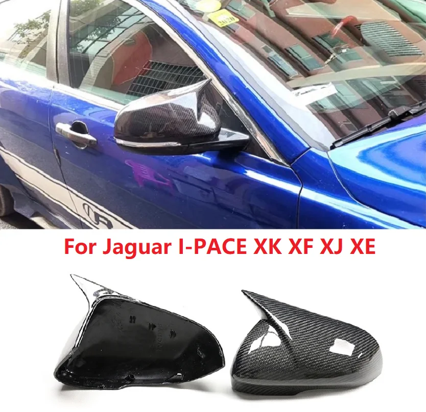 

M Look Real Carbon Fiber Rear Side View Mirror Cover Cap Car Styling Accessories Fit For Jaguar I-PACE XK XF XJ XE 2011-2020