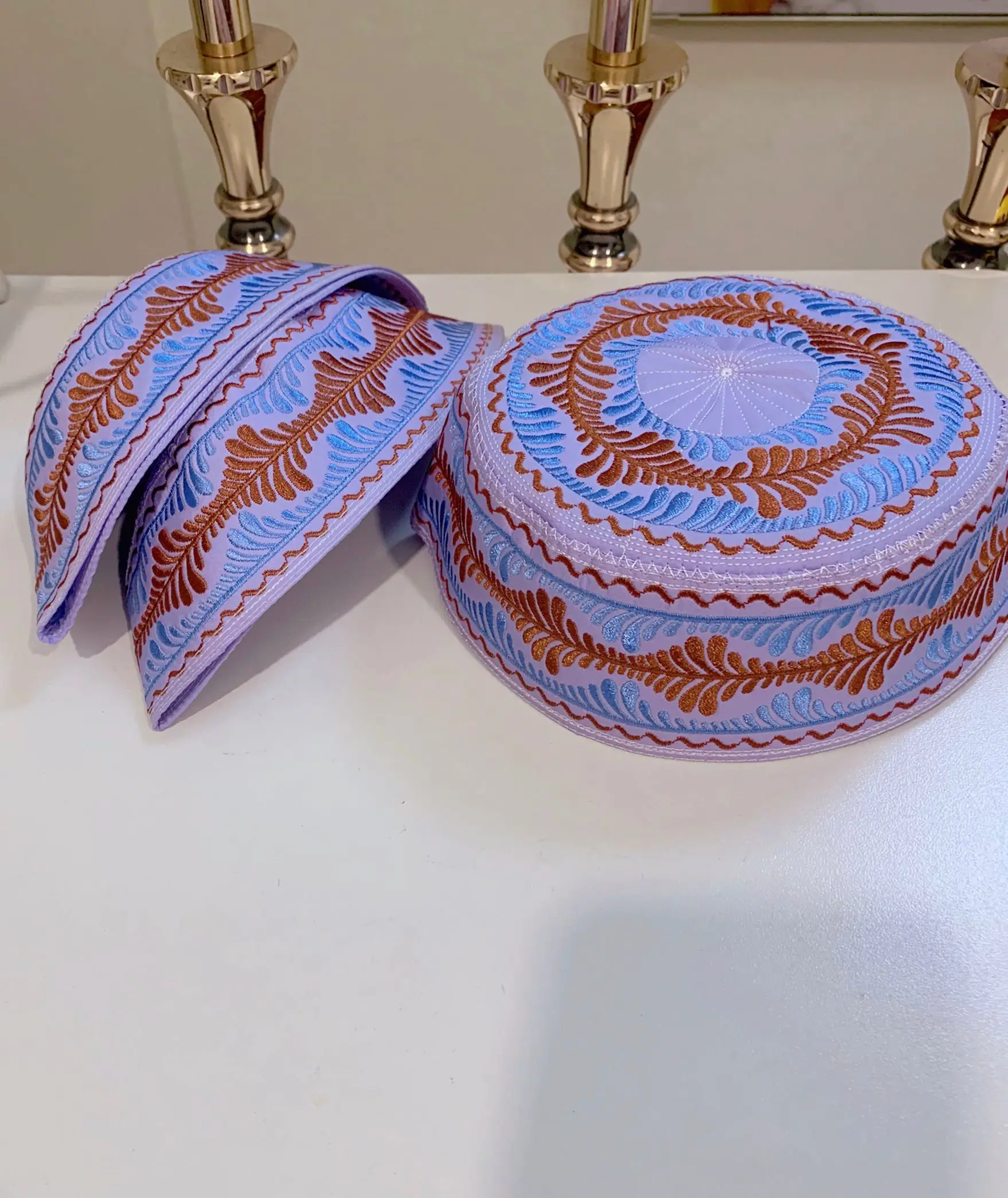 Исламский мусульманский для маленьких мальчиков молимся вышивка круглые шапки