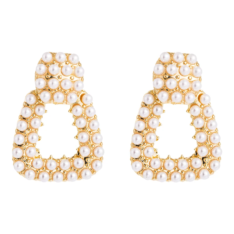 

Za Brand Korean New Design Earrings for Office Lady Luxury High Quality Hollowing Out Square Rhinestone Classy Dangle Earrings