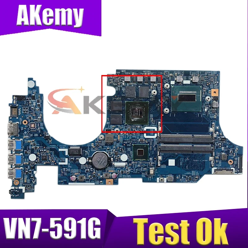 

Akemy материнская плата для ноутбука ACER Aspire VN7-591G материнская плата 14206-1 I7-4720HQ N16P-GX-A2 DDR3L