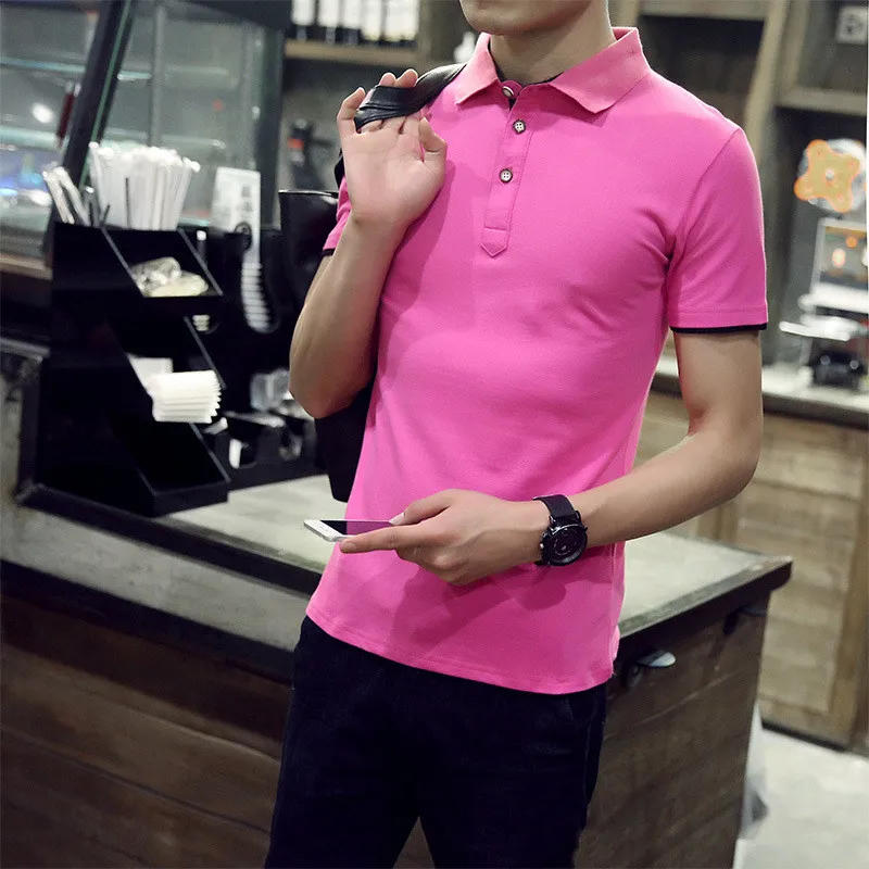 

6395-Men's 2018 new black basic round neck short sleeve loose T-shirt