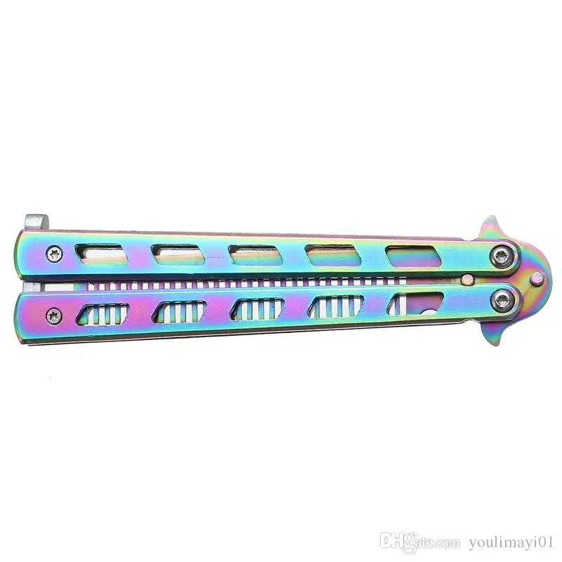 Складная расческа для волос Rainbow из нержавеющей стали тренировочный нож-бабочка