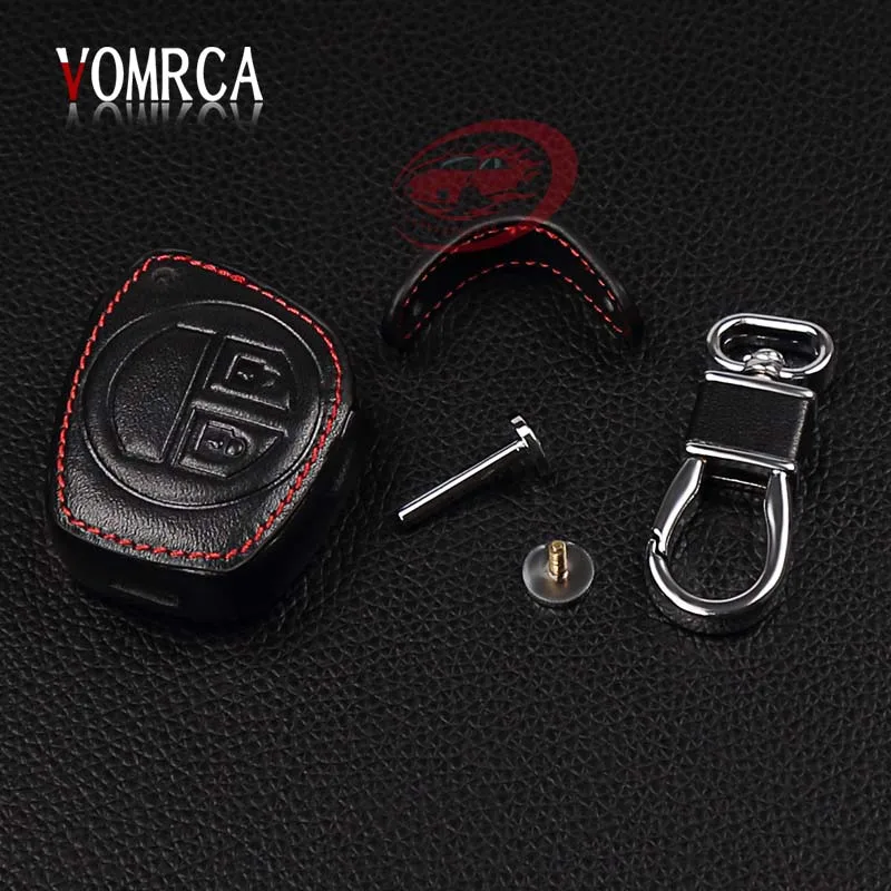 

High Quality 100% genuine leather car key cover for Suzuki Amagatarai Shangyue APV 2 buttons leather car remote key Car styling