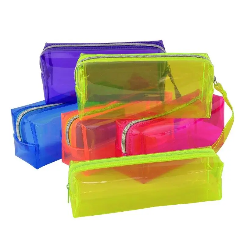

1PC Transparent Zipper Pencil Bag for Students High-capacity Pen Case Painting Brush Pens Storage Bag Kids Stationery Gift