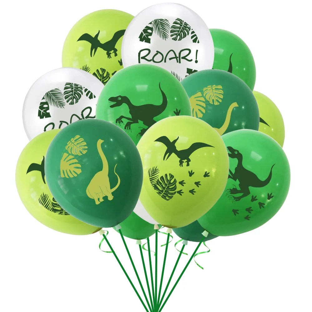 

15pcs Velociraptor Pterosaur Brachiosaurus Sequin Balloon Set Children's Anniversary Dinosaur Theme Birthday Party Decoration