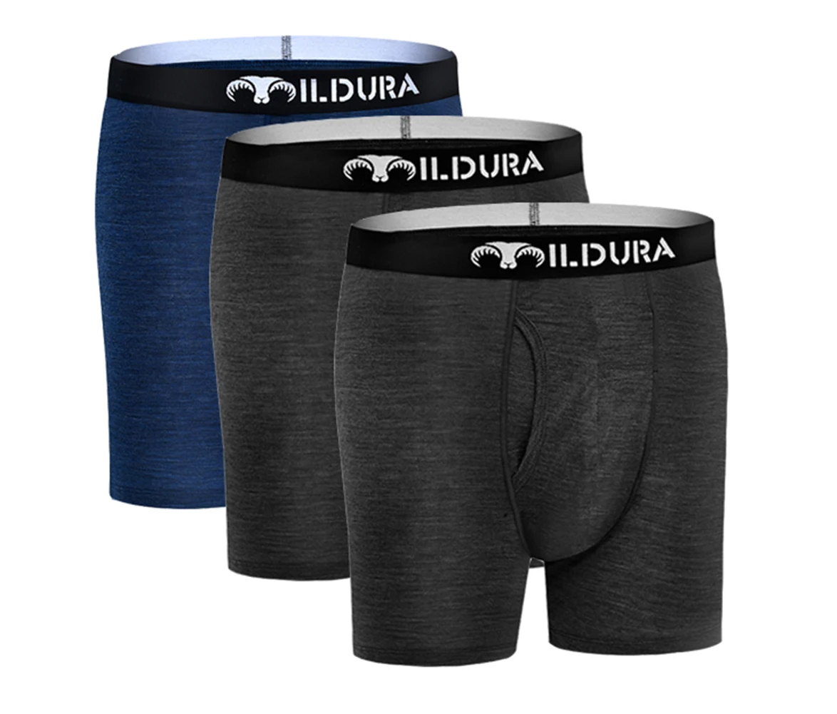 3 Pack D (Blk Navy) Мериносовая шерсть, мужское нижнее белье из мериносовой шерсти, 3 пары в упаковке, мужские боксеры, Трусы из мериносовой шерсти, нижнее белье, быстросохнущее, дышащее, мягкое, размер s-xl - Цвет: 3 Pack D (Blk Navy)